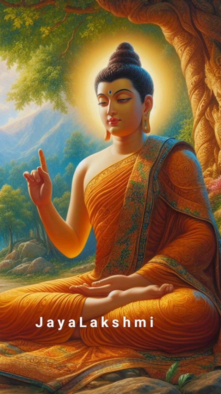 Buddha bestows a blessing with Abhaya Mudra