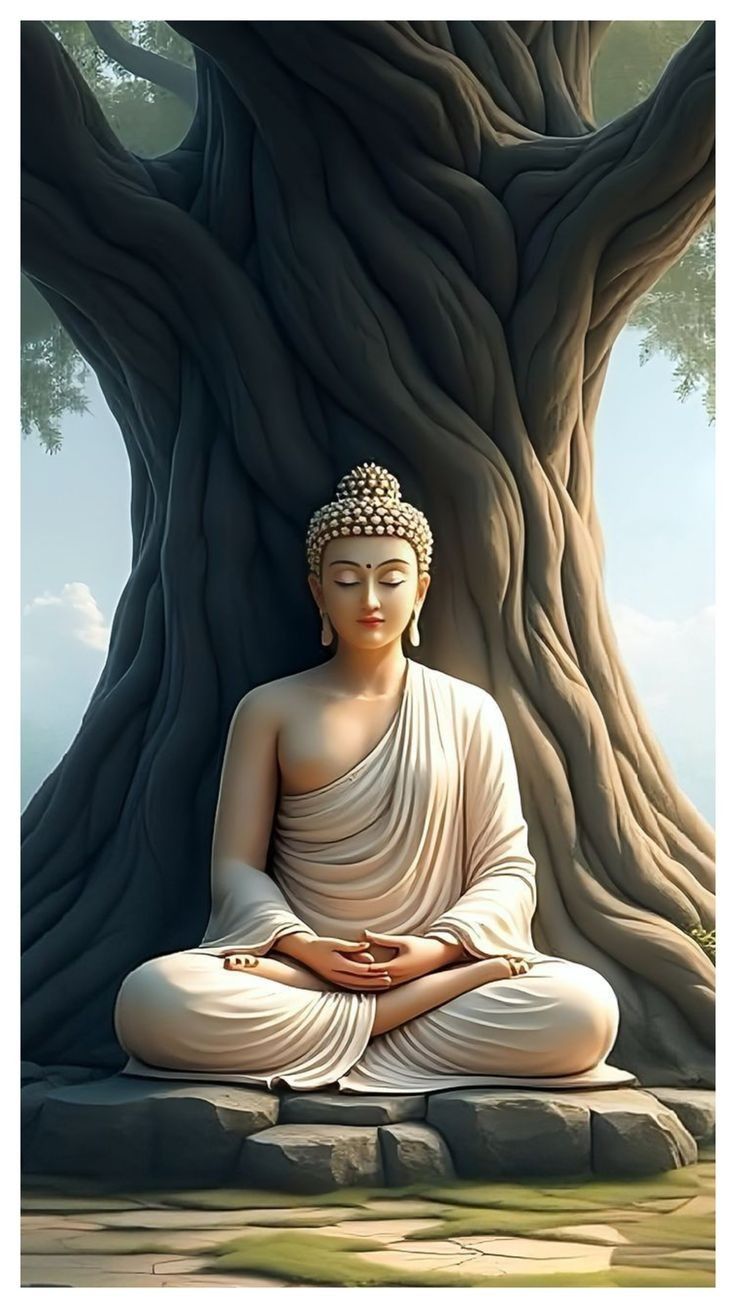Buddha meditating beneath the Bodhi tree