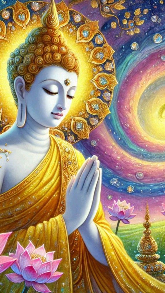 Buddha in meditative prayer pose