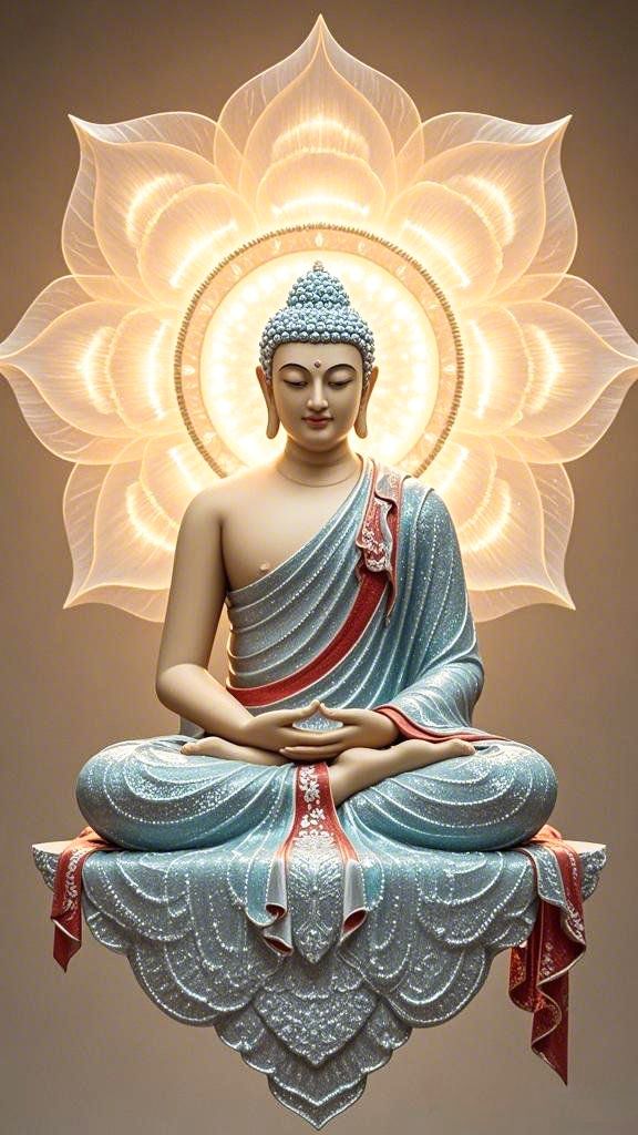 Buddha meditating in lotus position