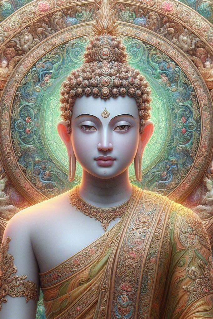 Buddha portrait radiating peace and wisdom
