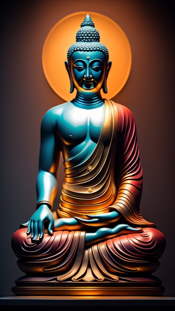 Serene buddha statue in meditative pose