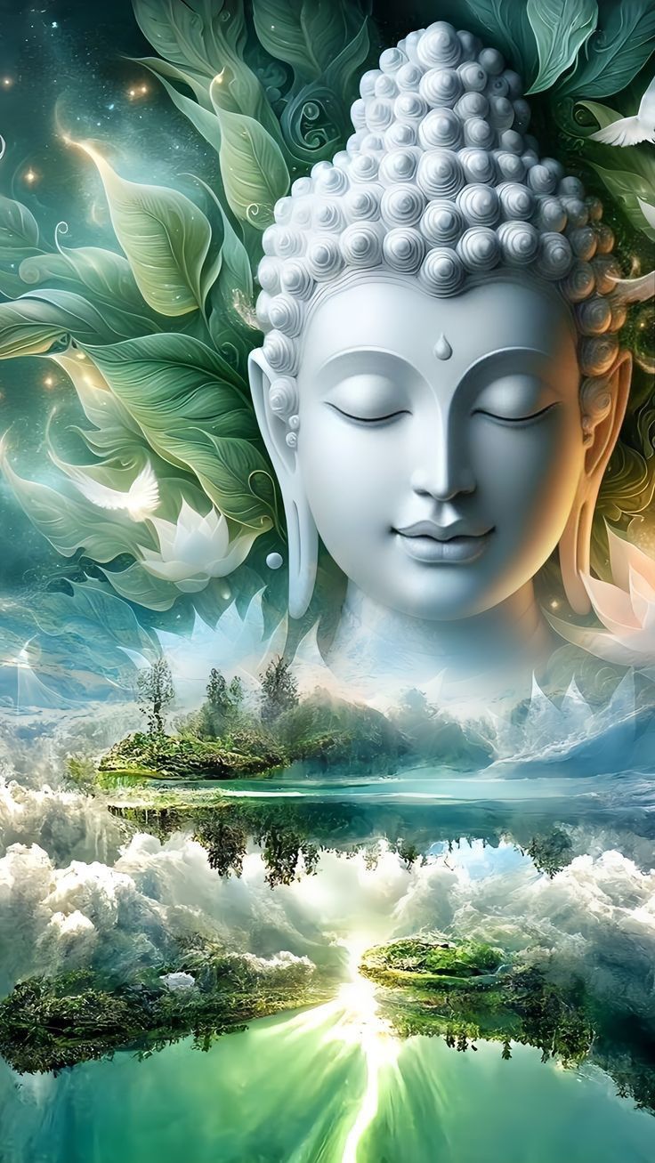 Buddha face peaceful serene meditation wallpaper
