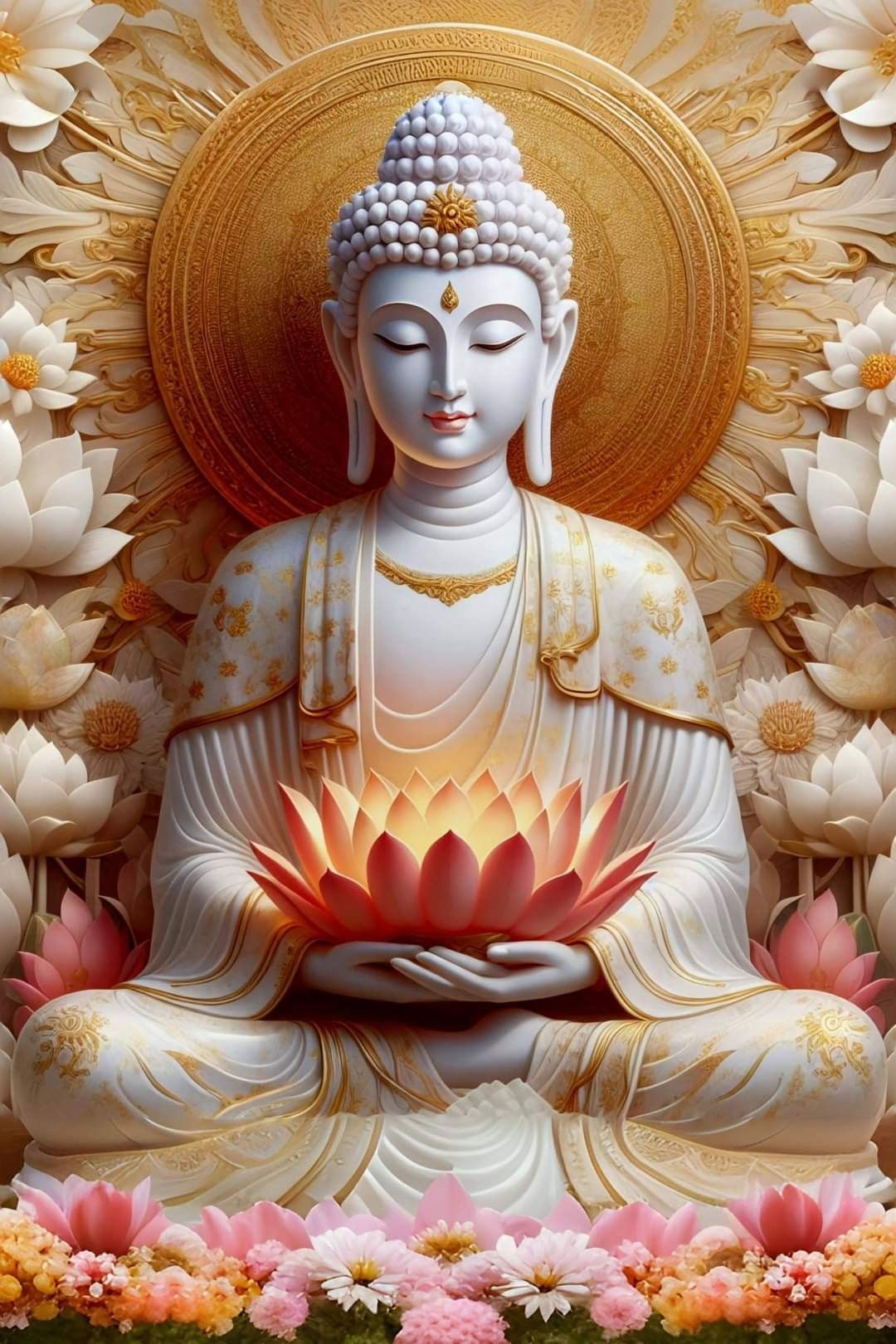 Buddha seated in lotus position