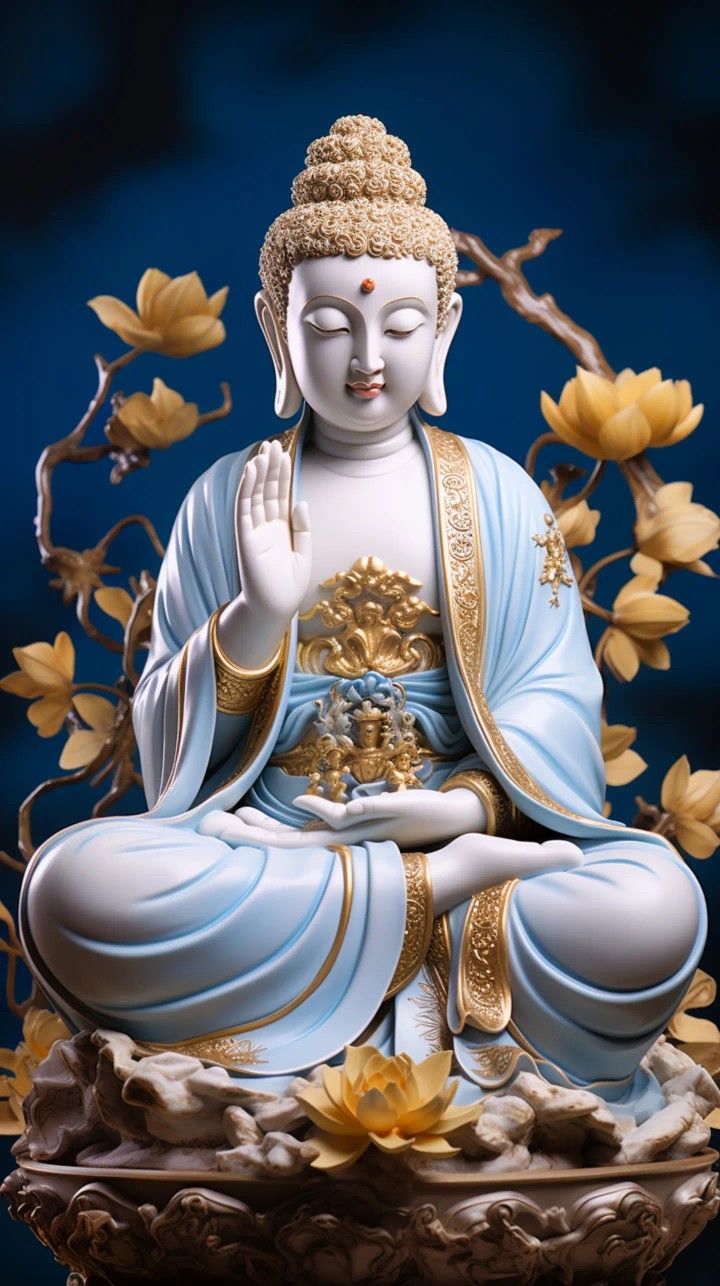 Buddha in peaceful meditative pose.