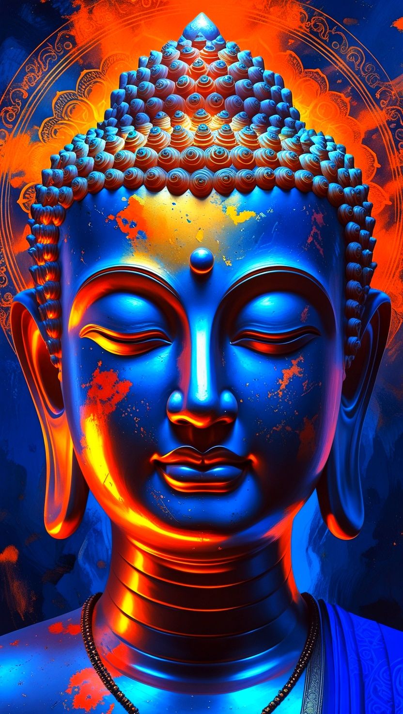 Serene Buddha portrait for peaceful moments.
