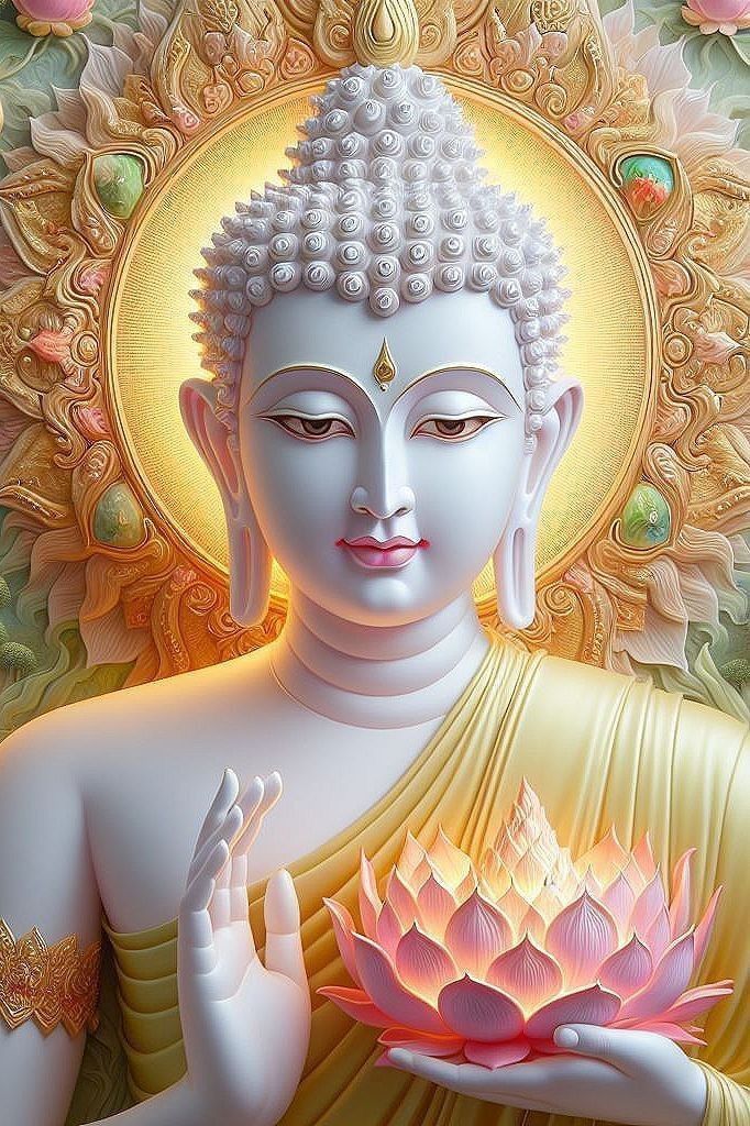 Buddha with lotus flower portrait