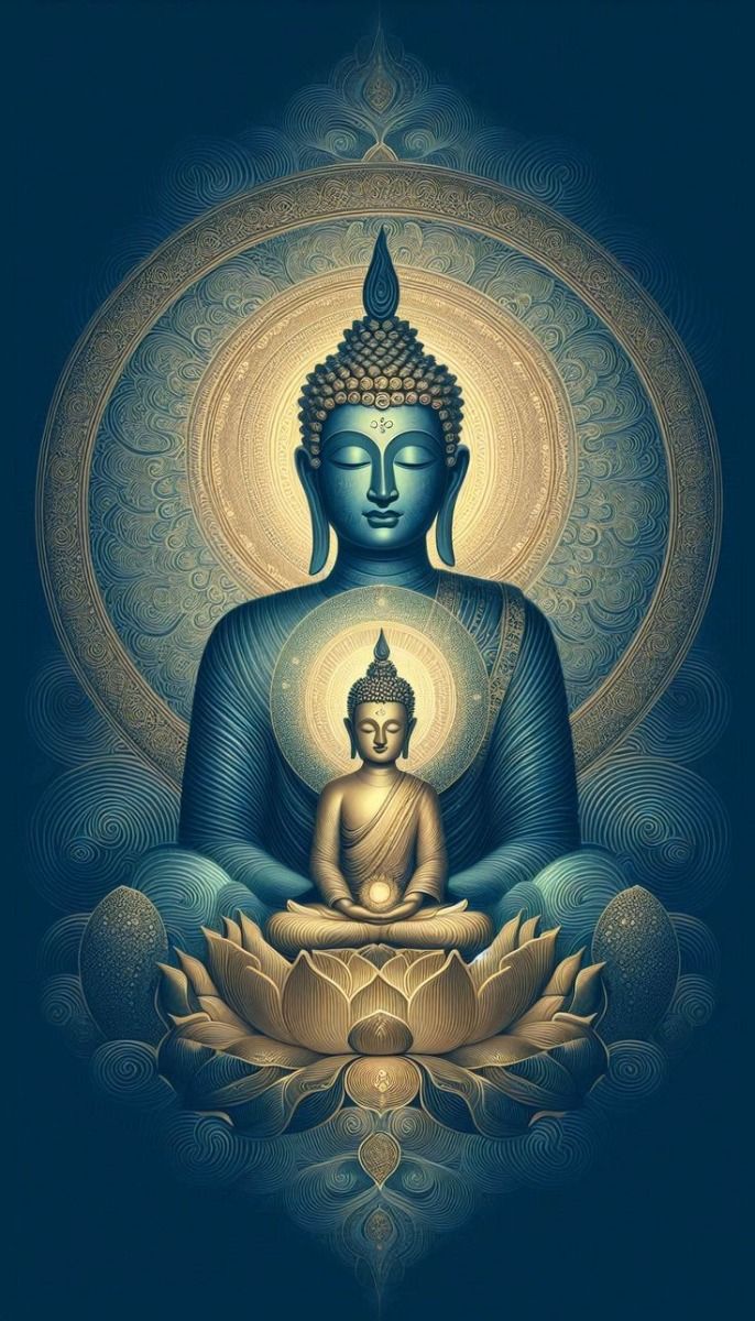 Buddha in meditative lotus pose.