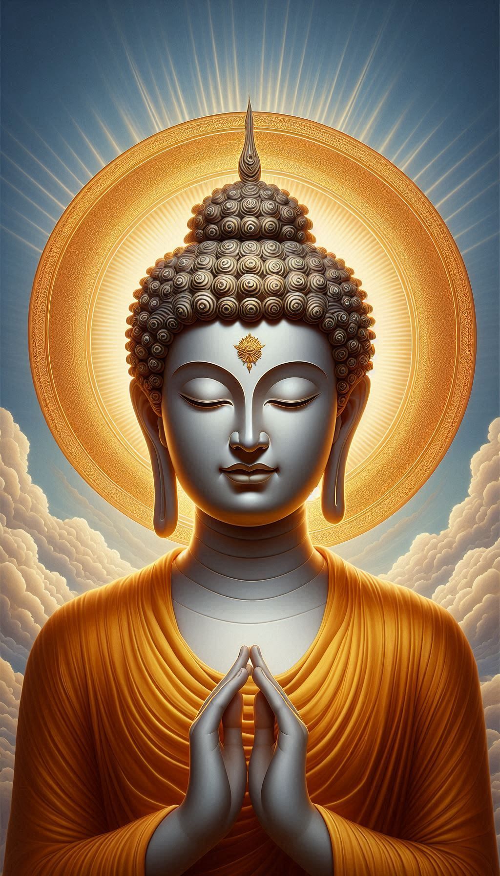 Buddha in peaceful meditative pose.