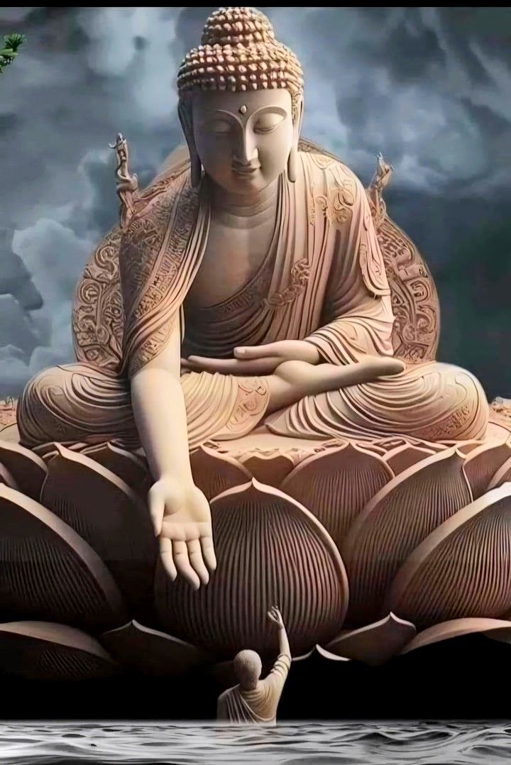 Buddha meditating in peaceful serenity