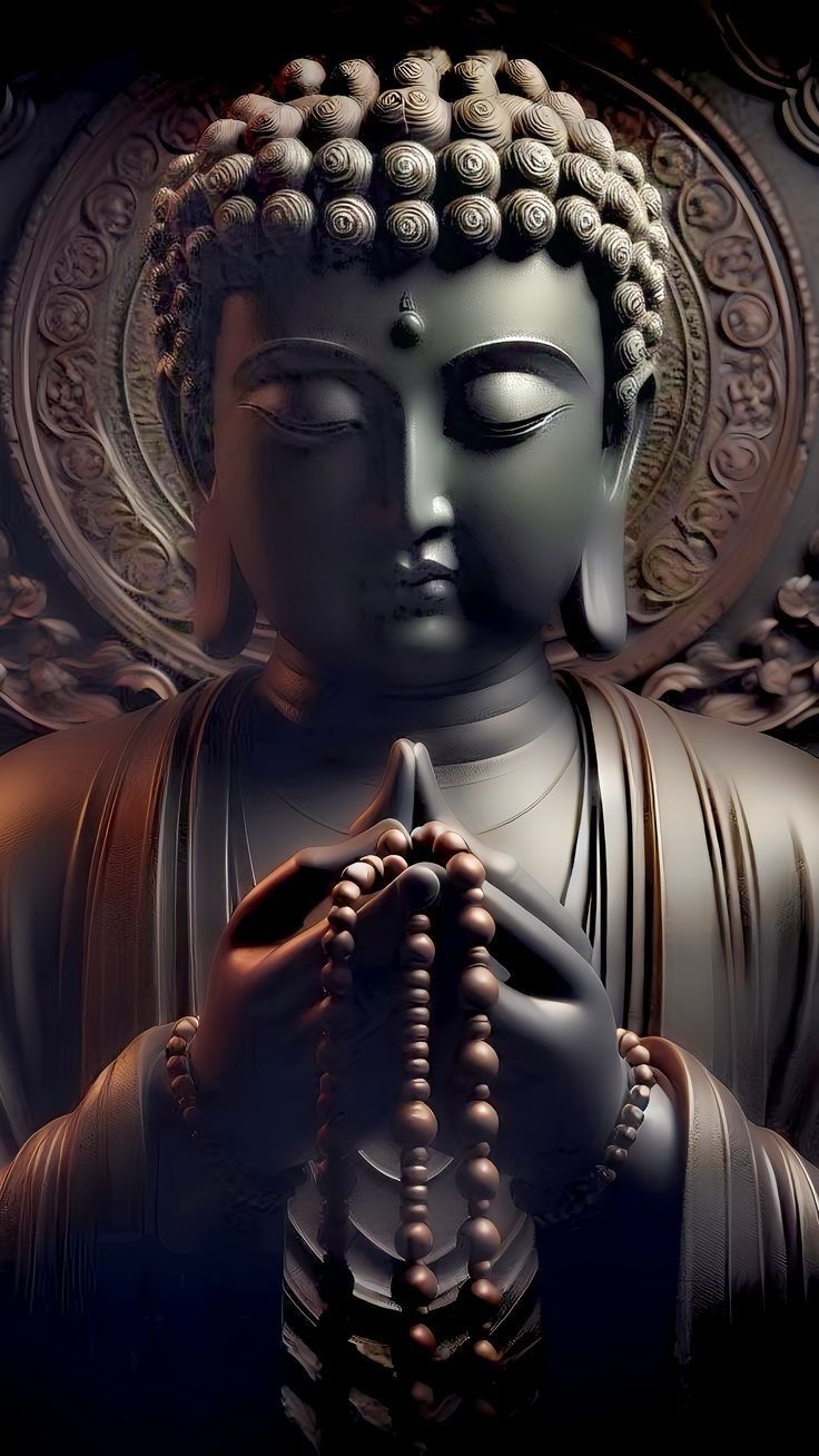 Meditating Buddha with golden halo