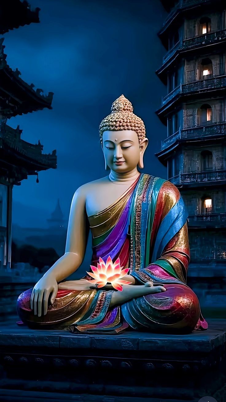 Buddha statue sitting in meditation