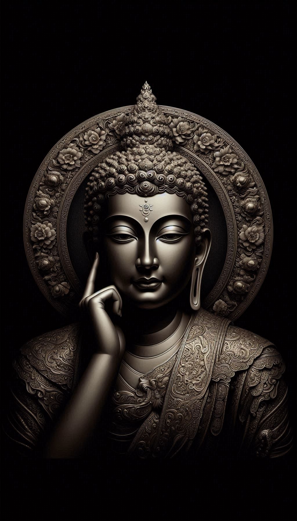 Buddha portrait serene meditative state