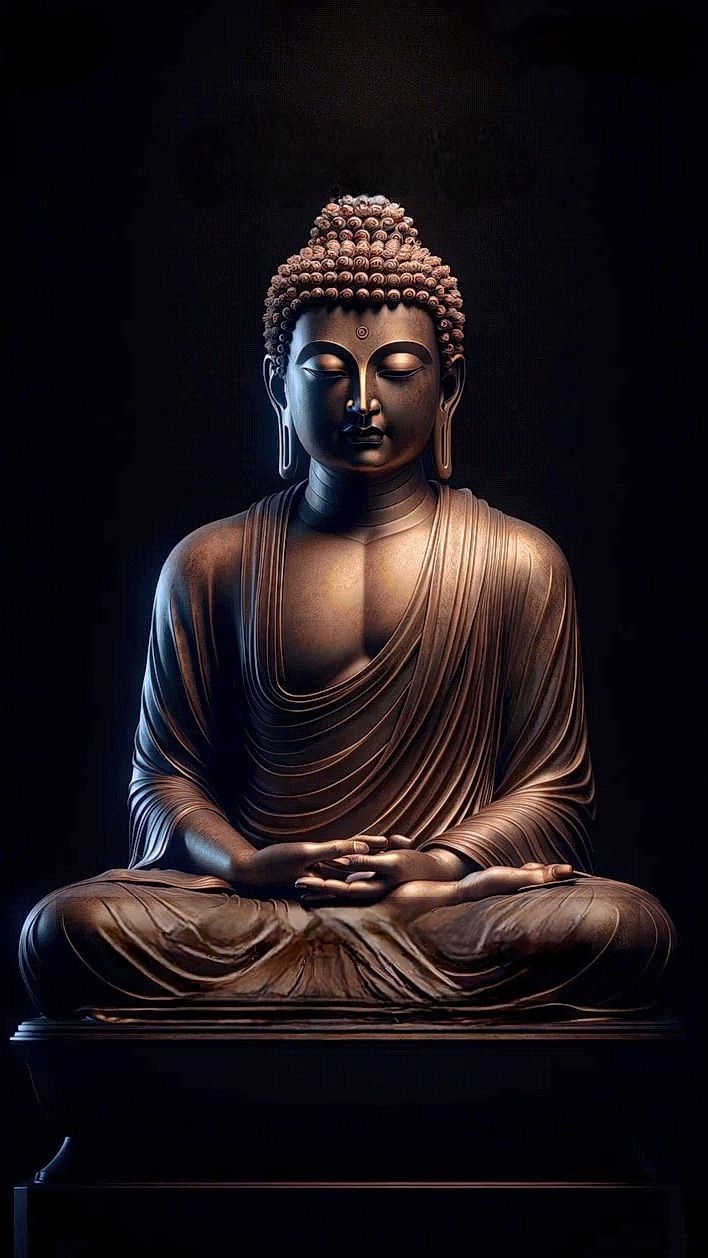 Buddha in meditative pose, golden statue