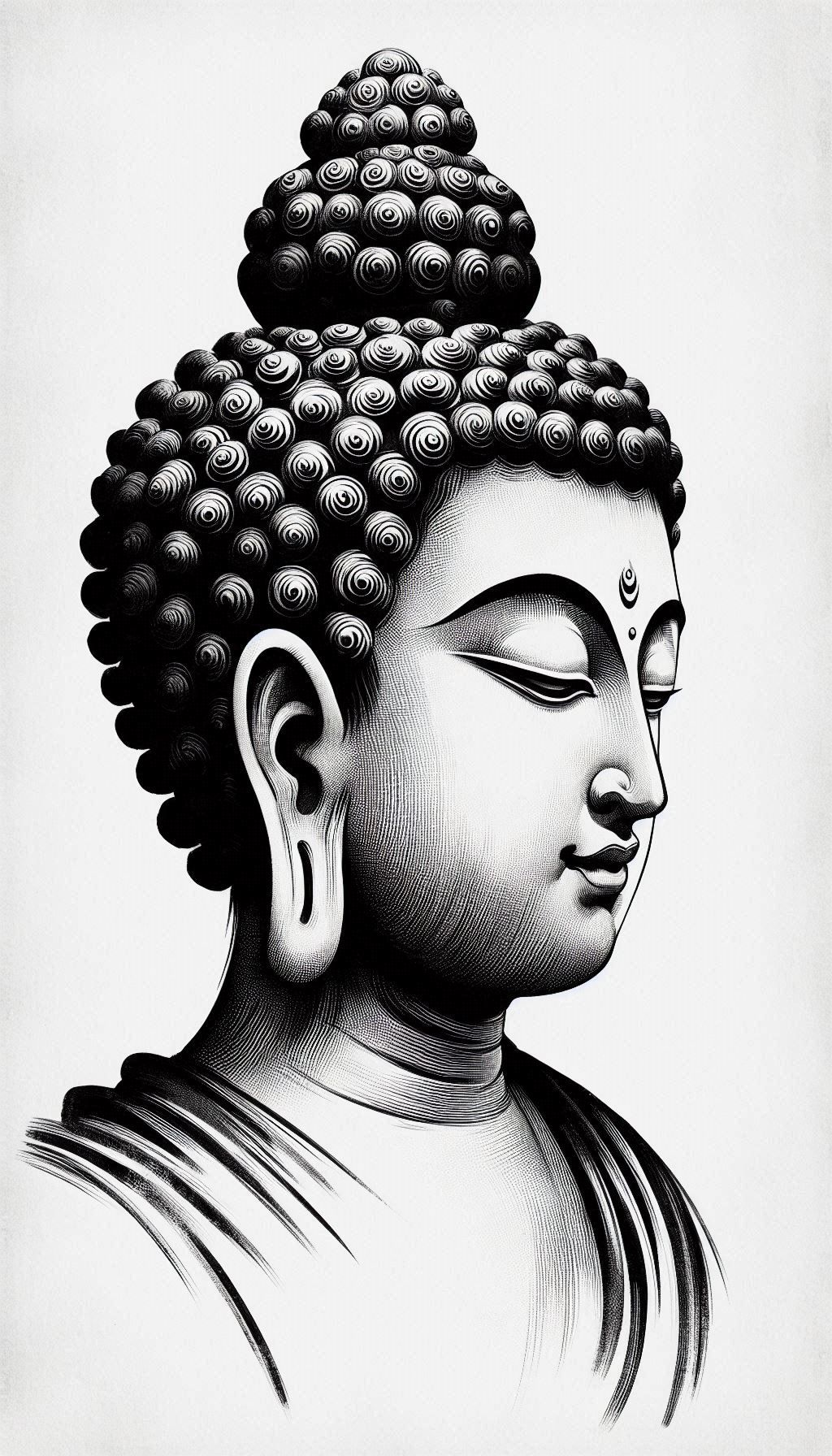Peaceful Buddha portrait for phone wallpaper