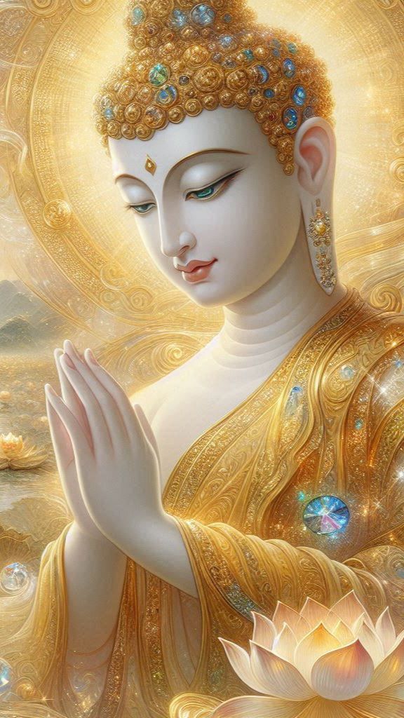 Buddha in peaceful prayerful pose