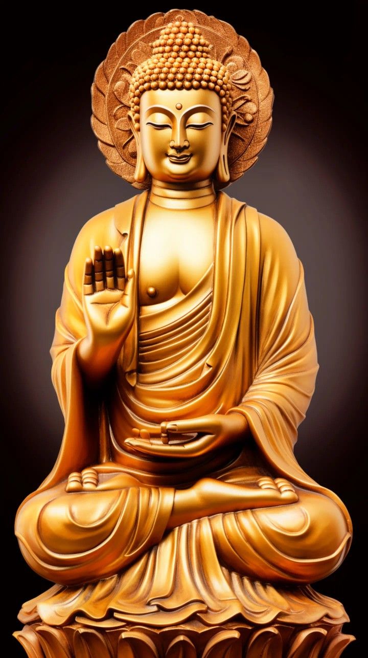 Golden Buddha statue in meditation pose