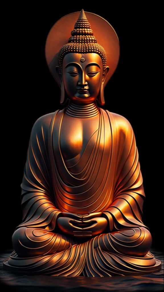Golden Buddha in meditative pose