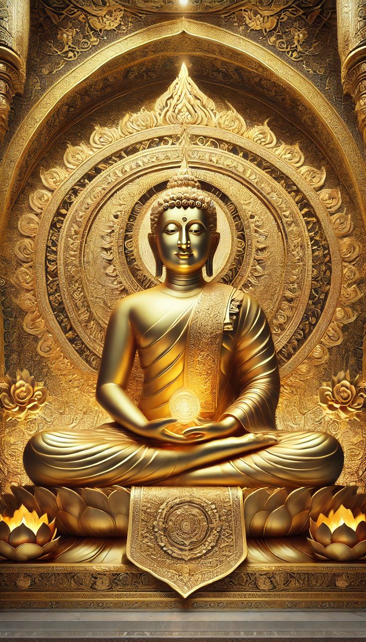 Golden Buddha in meditative pose