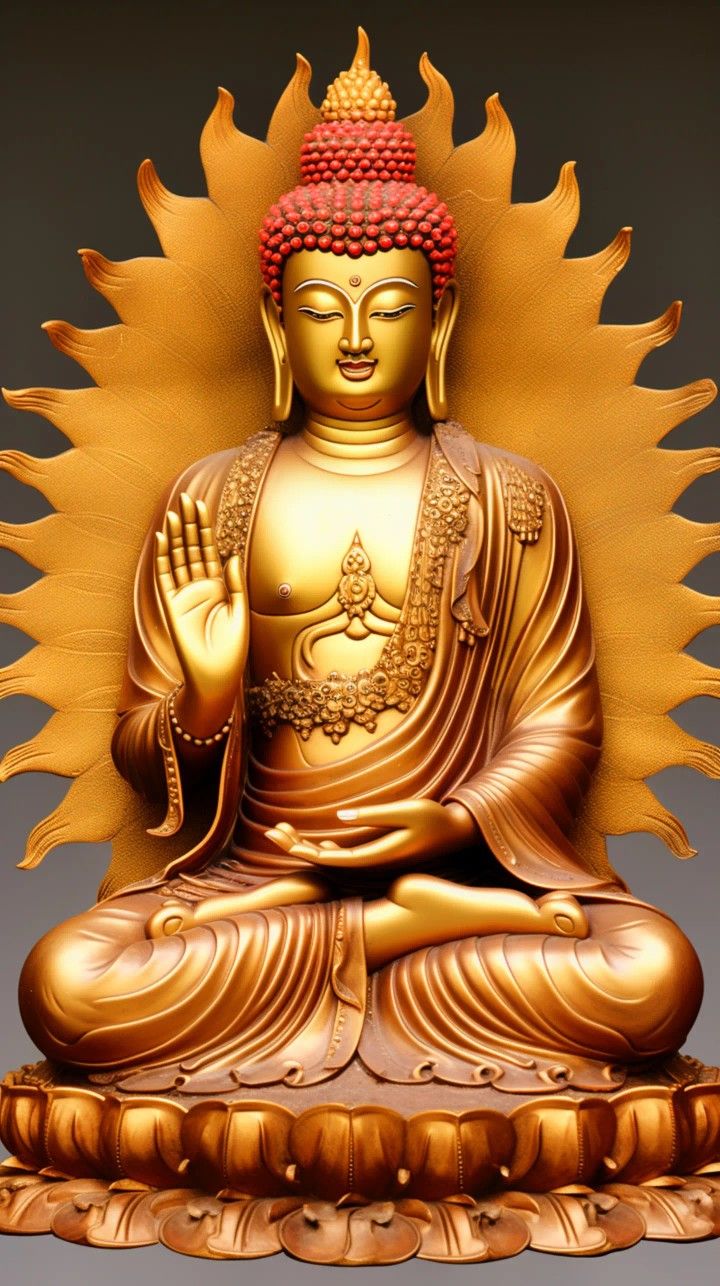 Golden Buddha in lotus position
