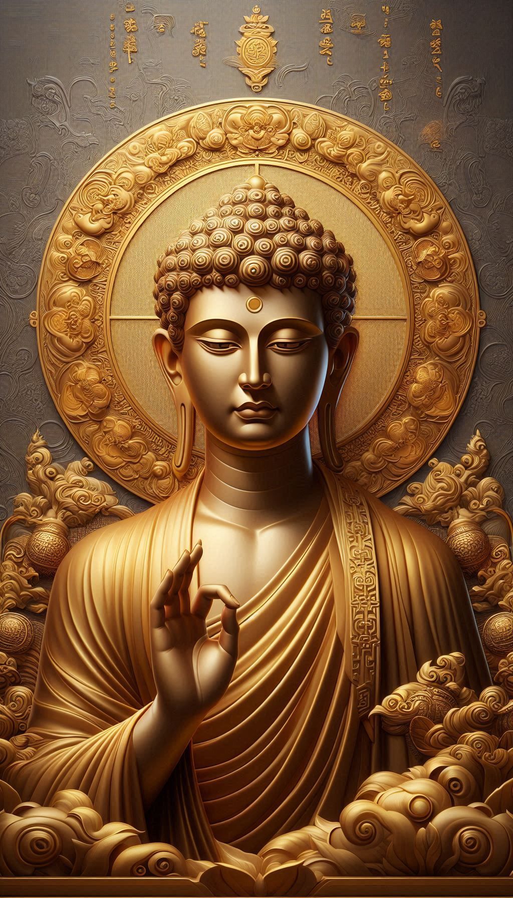 Golden Buddha in meditative pose