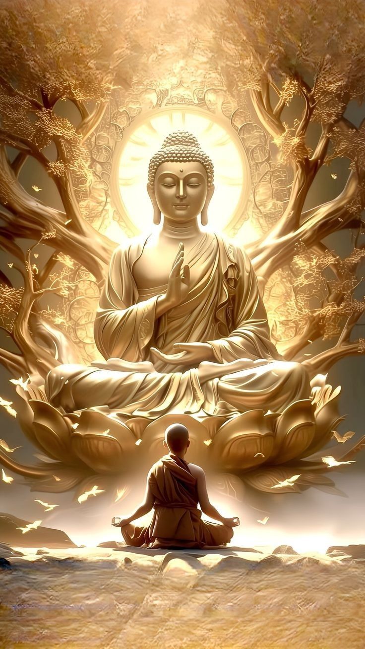 Buddha under Bodhi tree meditation