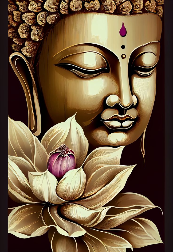 Buddha with lotus flower portrait