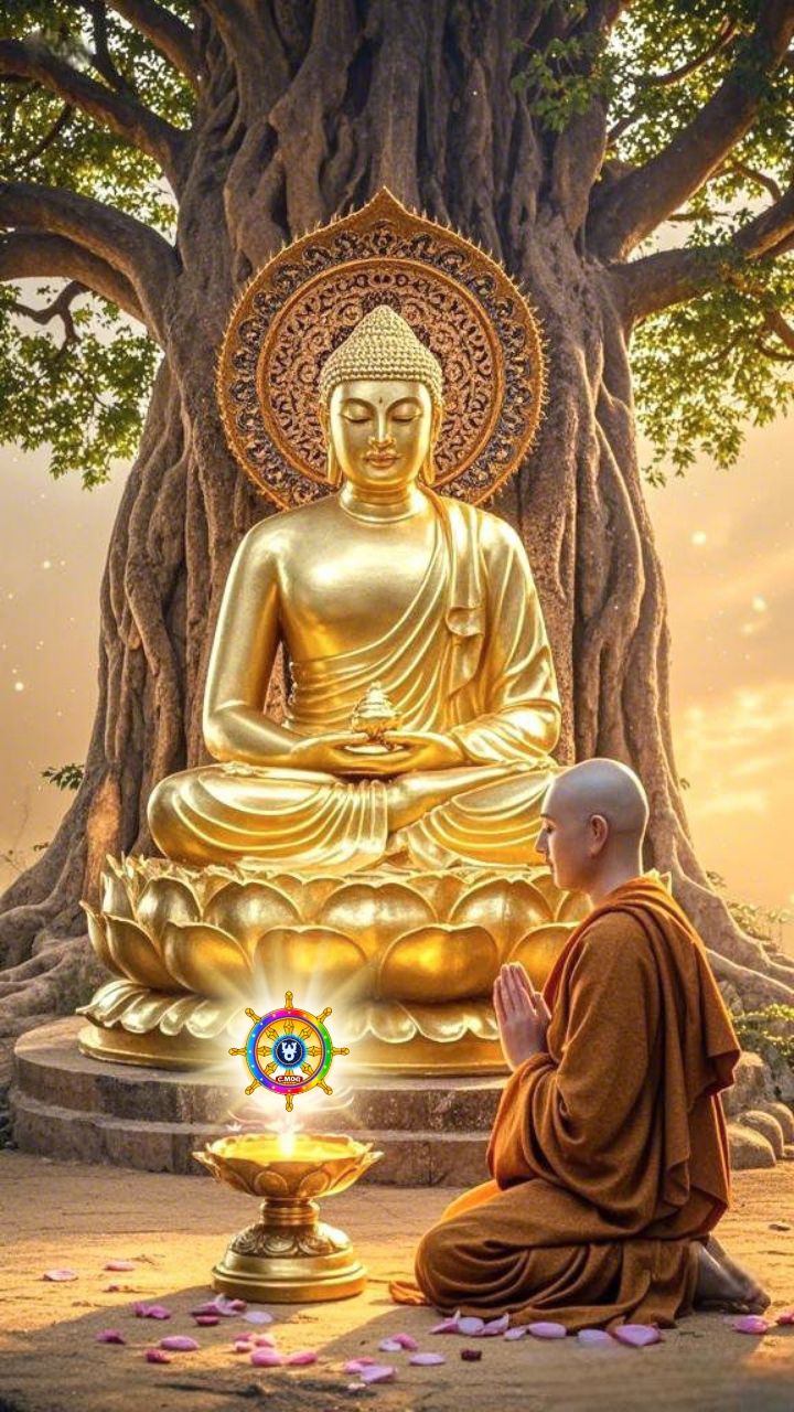 Buddha meditating beneath Bodhi tree