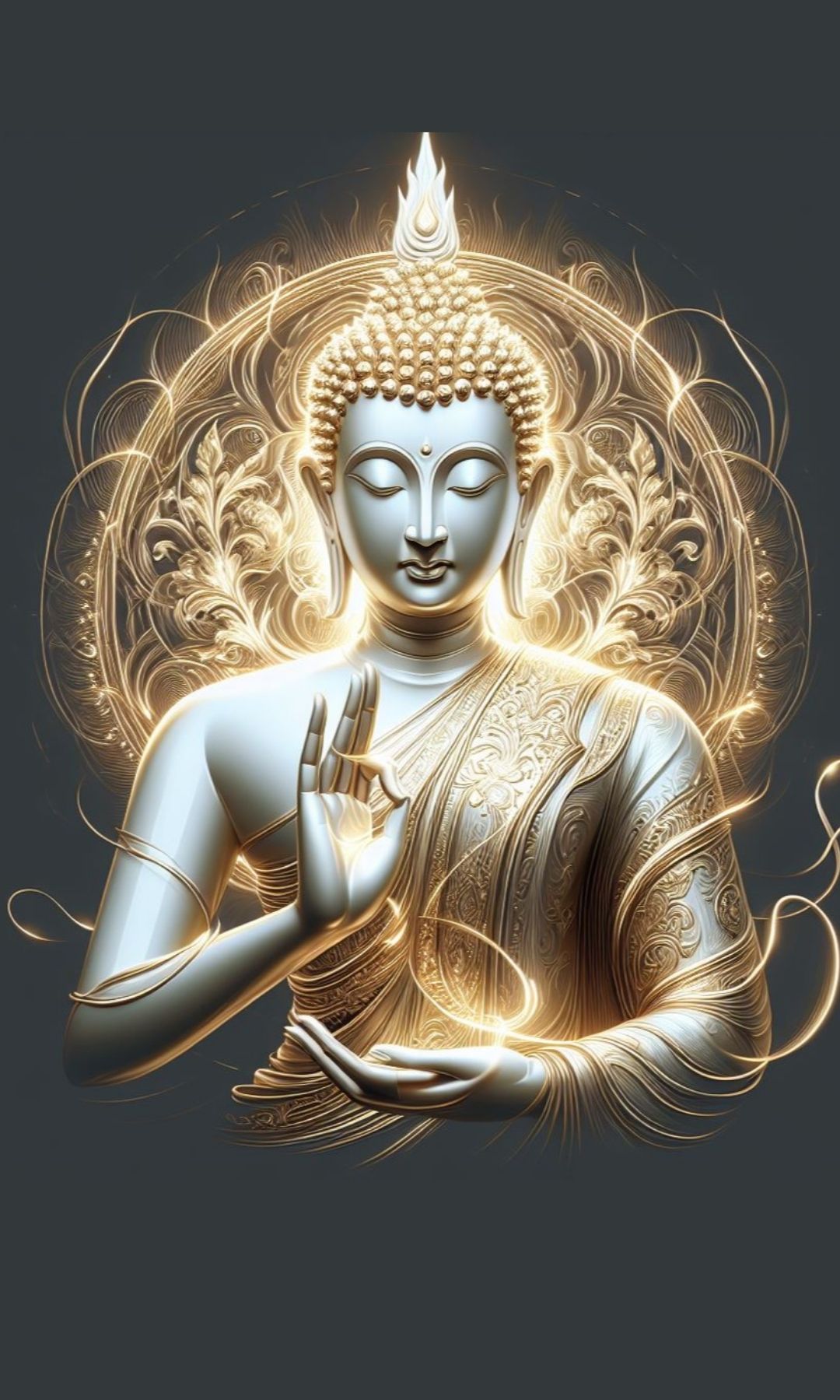 Golden Buddha in meditative pose