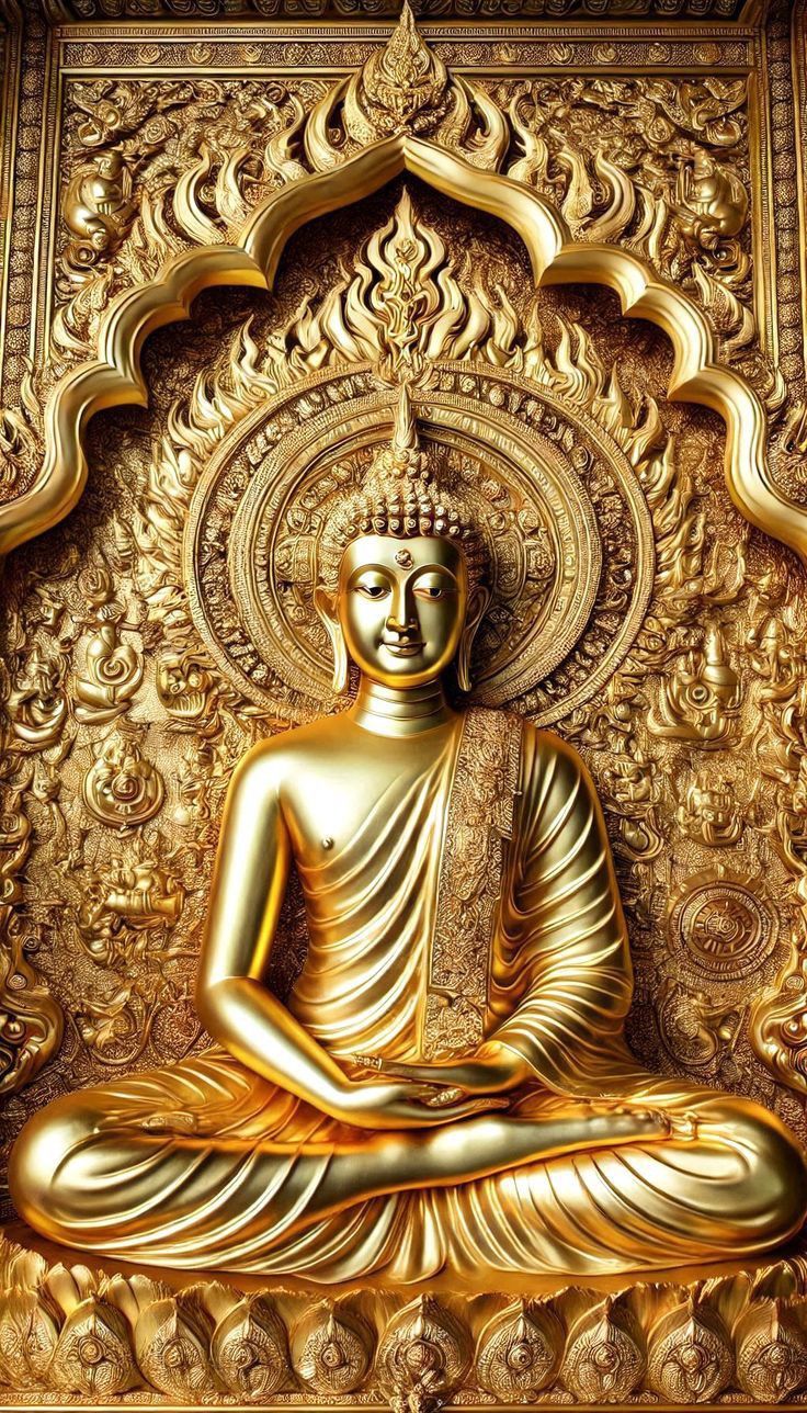Golden Buddha in meditative pose