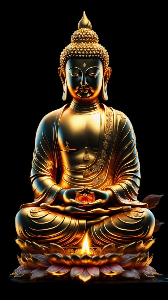 Golden Buddha in meditative pose