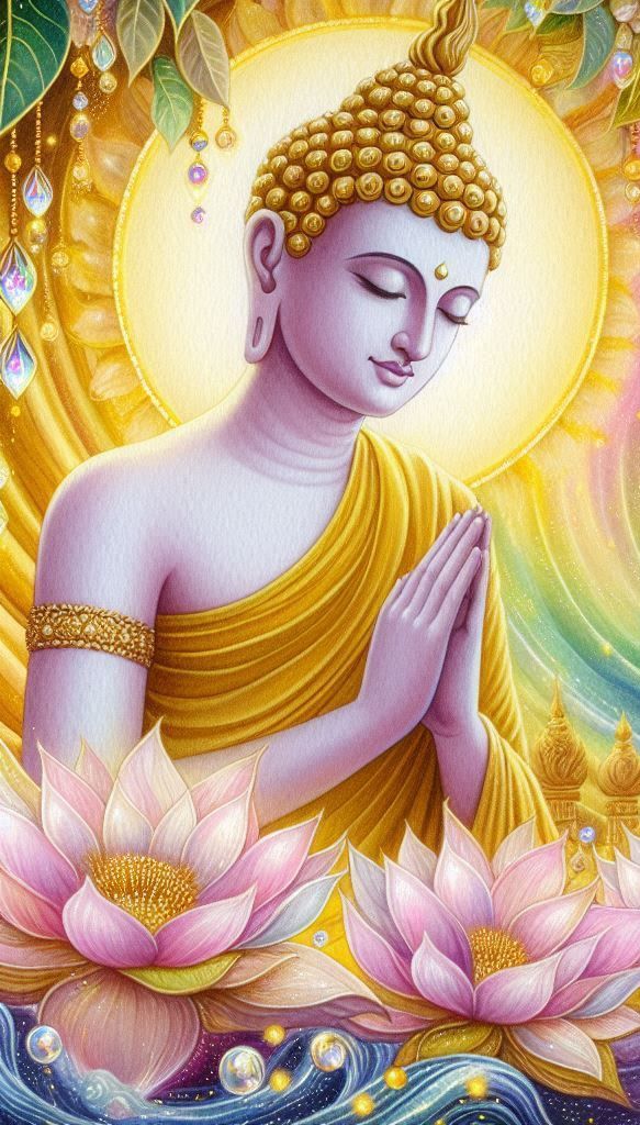 Buddha in serene meditative pose.