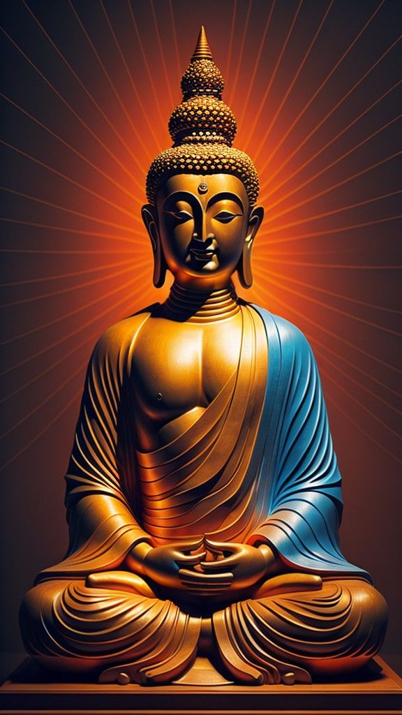Golden Buddha in meditative pose