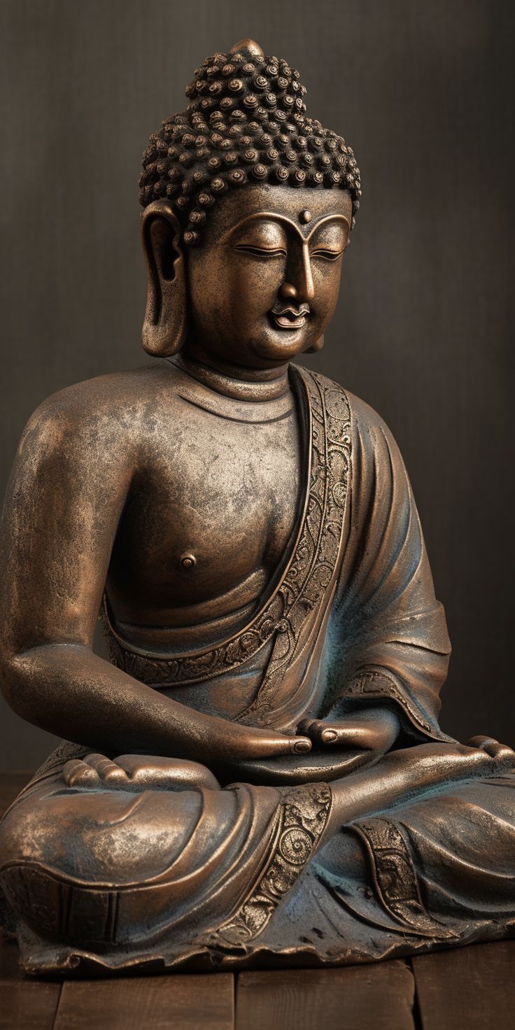 Golden Buddha statue in meditative pose