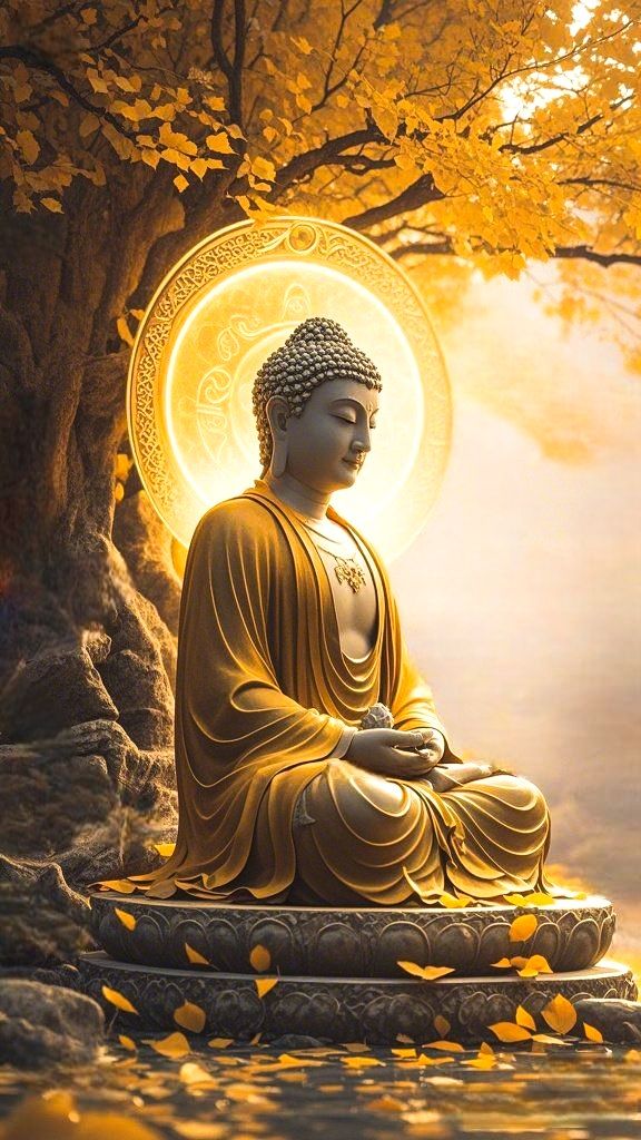 Buddha in peaceful meditative pose.