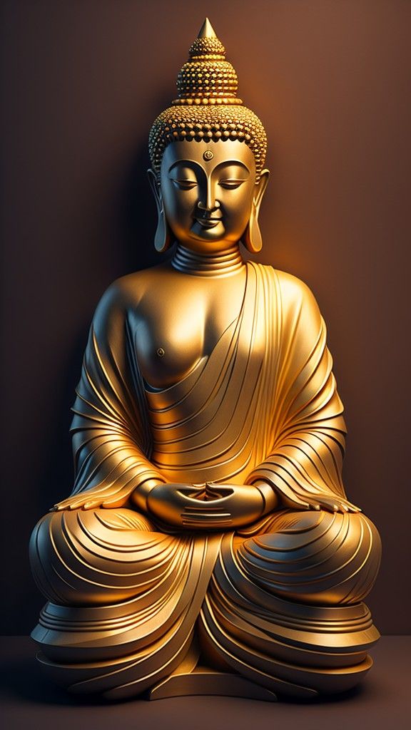 Golden Buddha in meditative pose