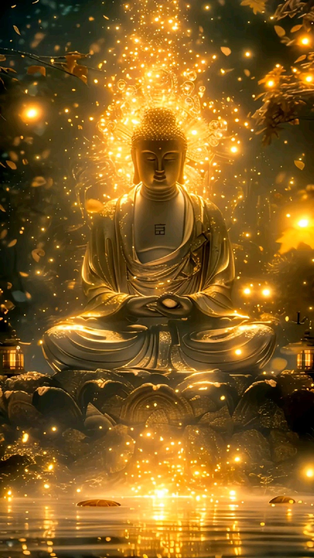Buddha in meditative lotus pose.