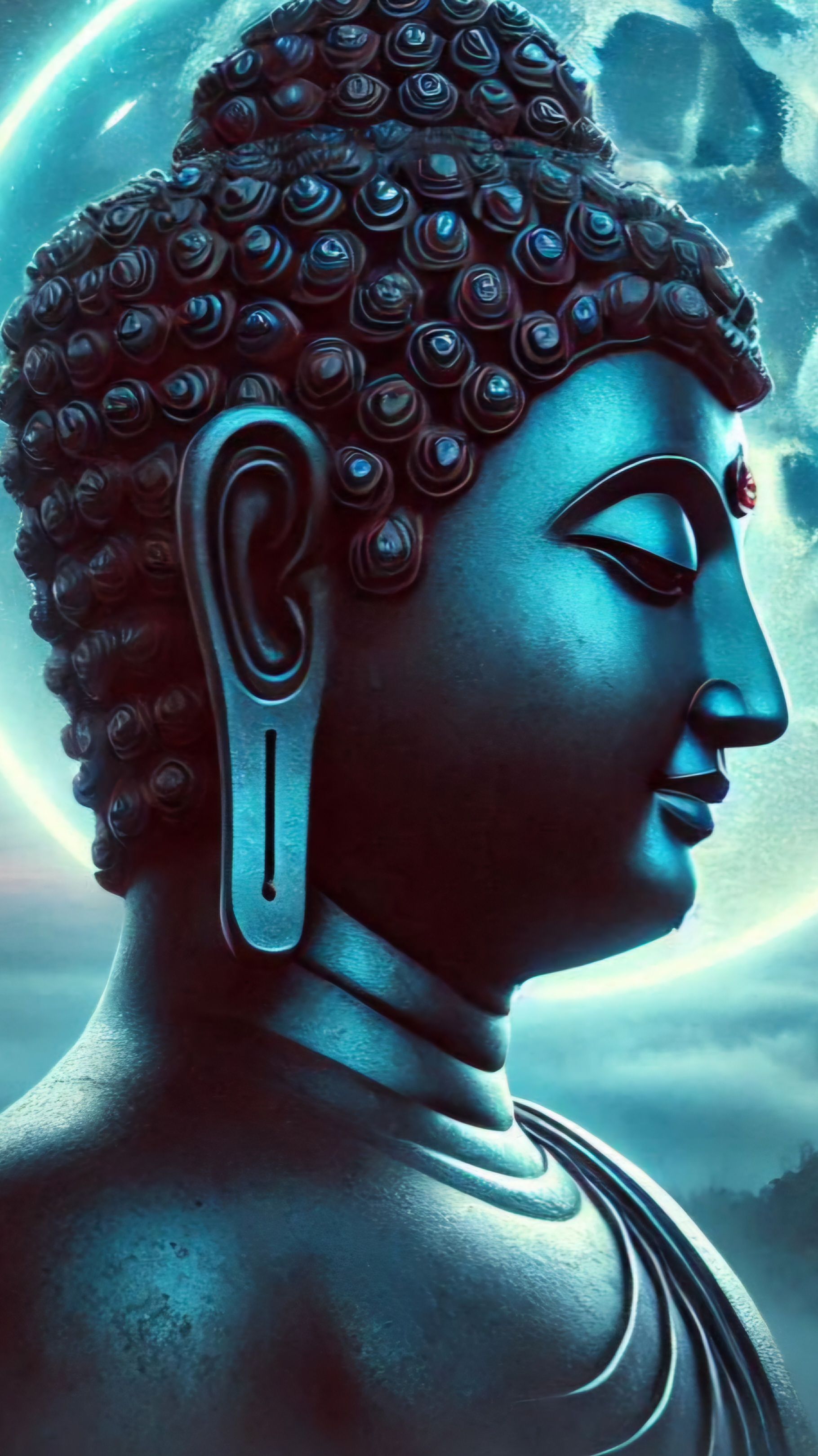 Gautam Buddha serene face profile