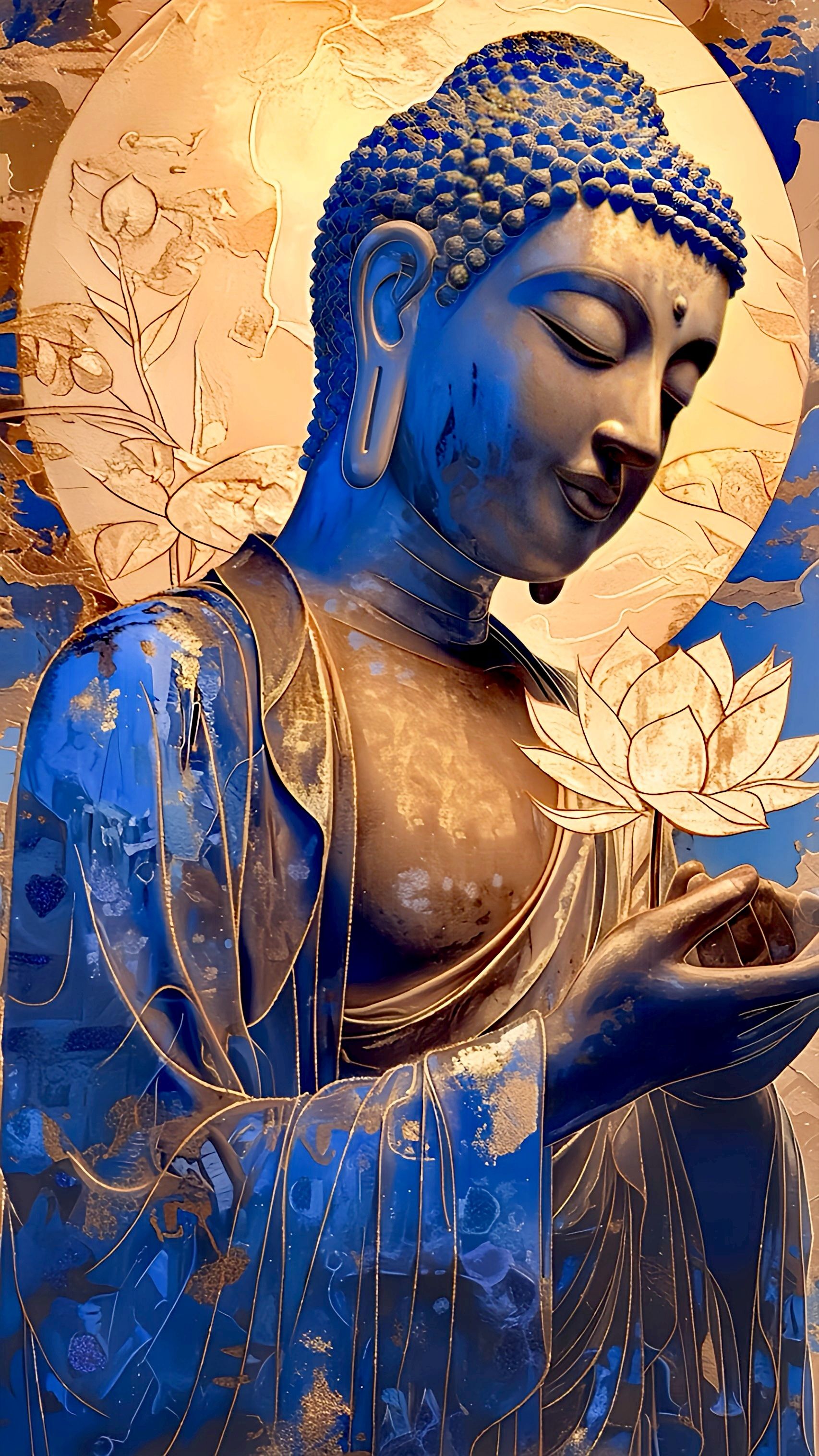 Buddha holding a lotus flower