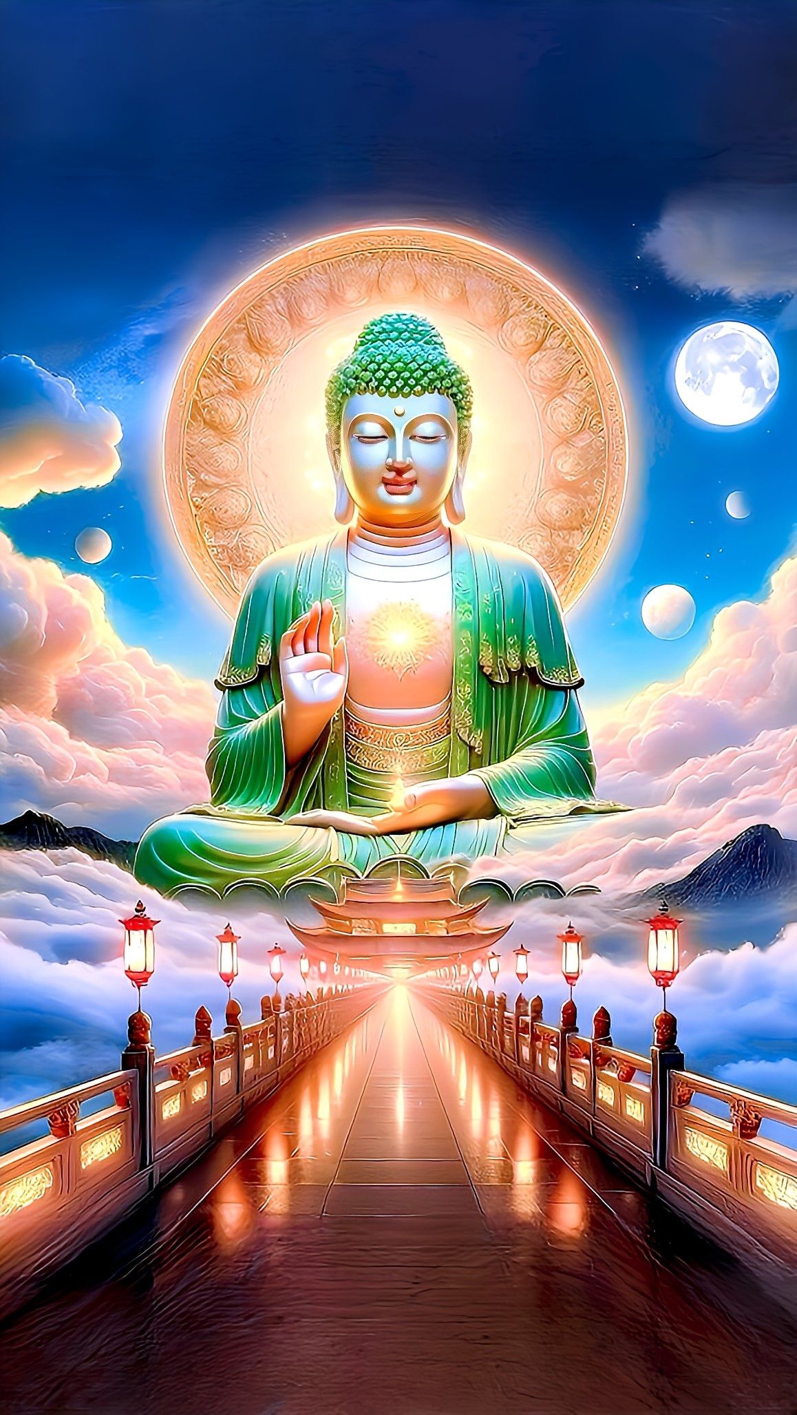 Buddha in serene meditative pose.