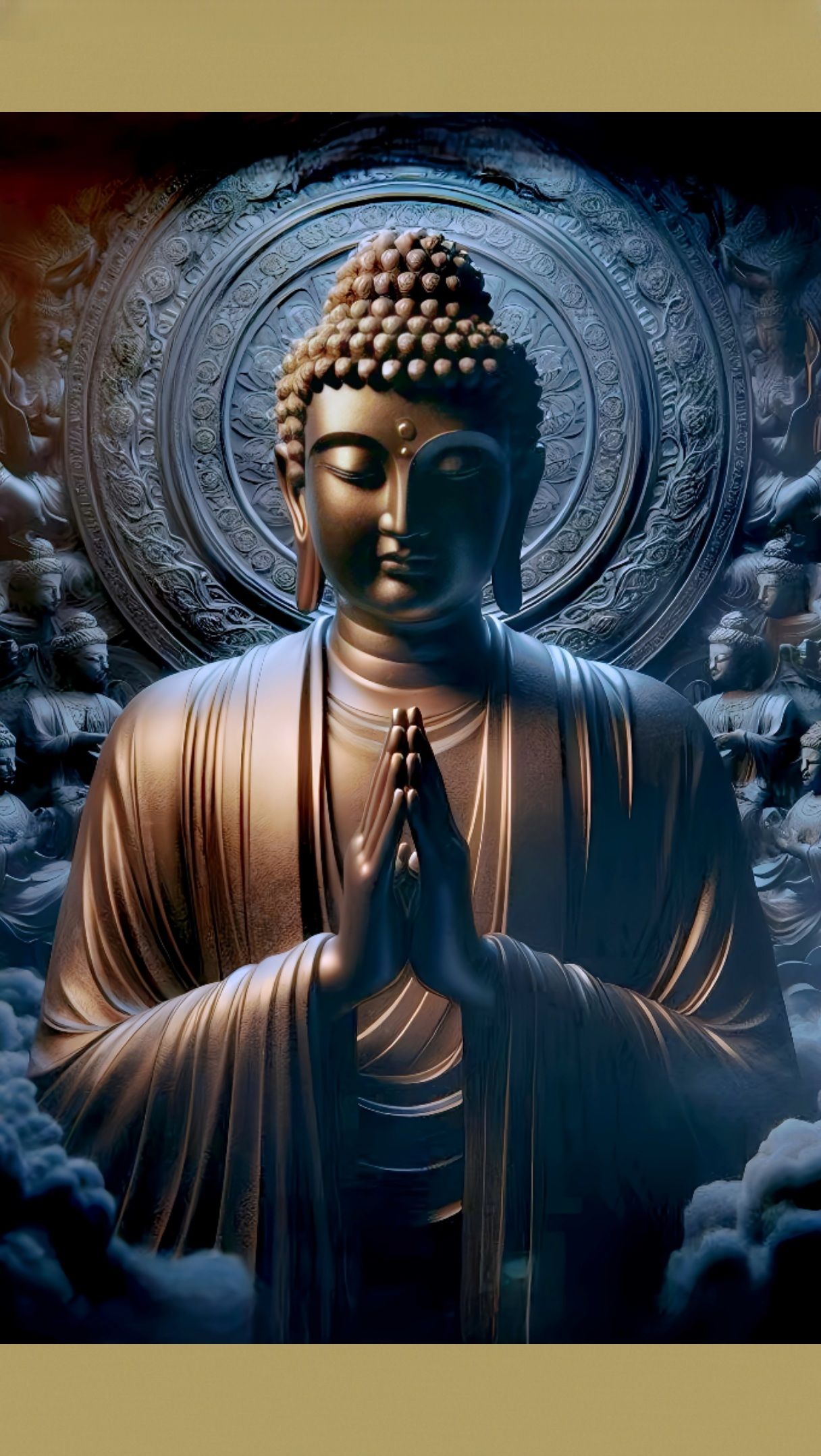 Buddha in meditative prayer posture.