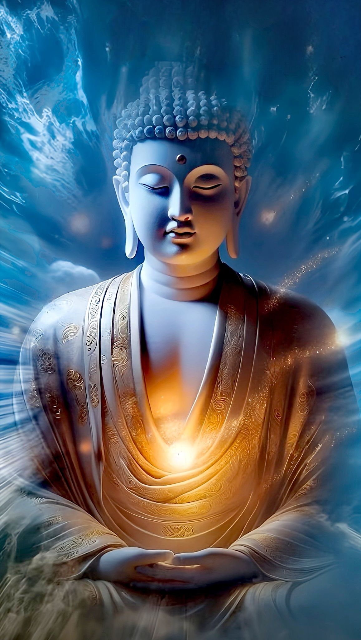 Serene Buddha in meditative posture
