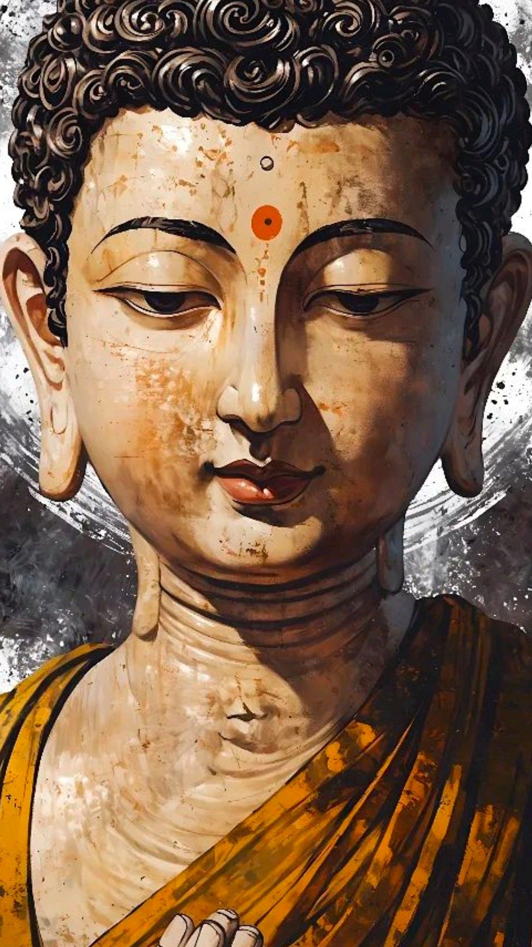Peaceful Buddha face serene portrait