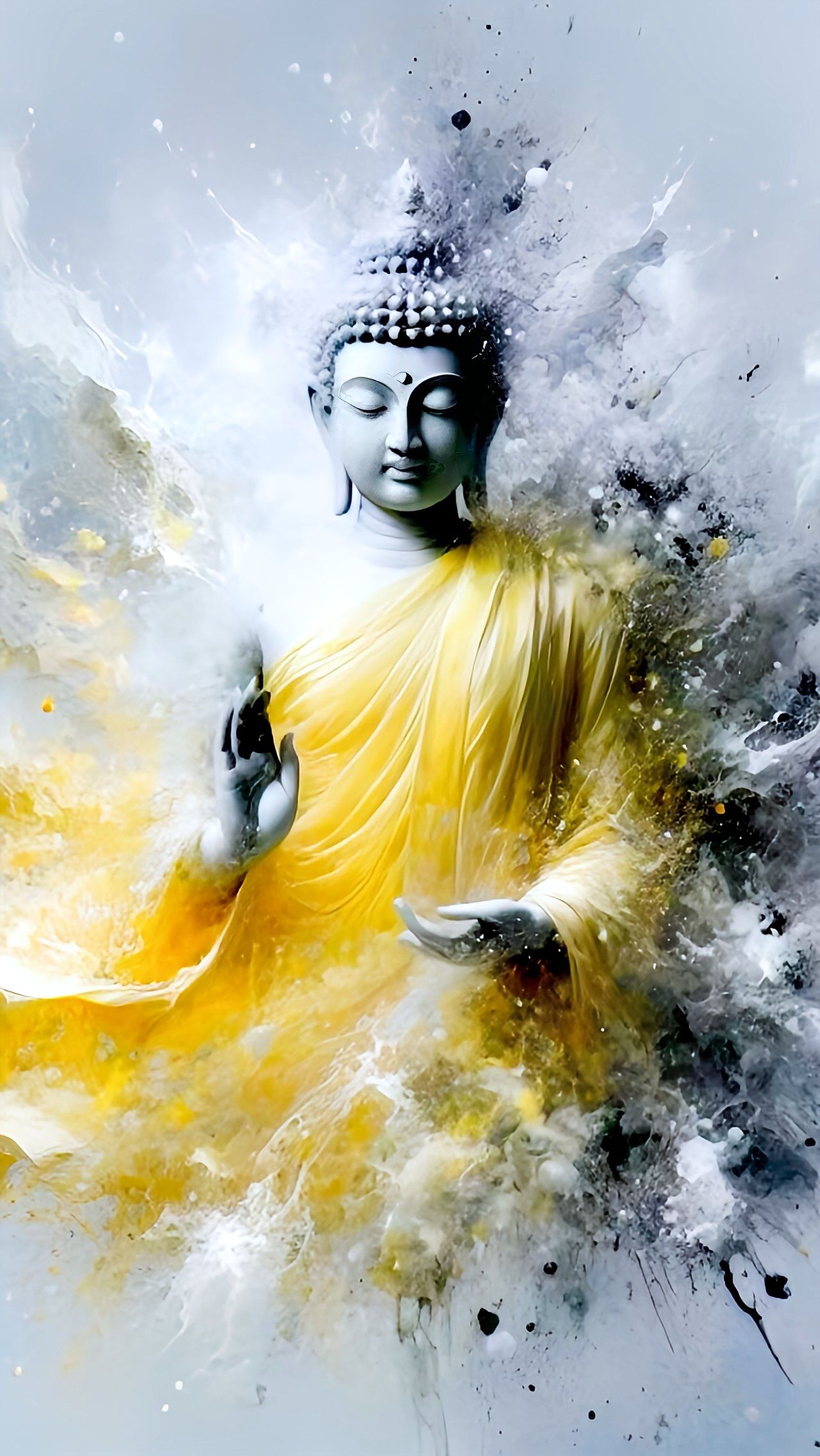 Buddha radiating golden light