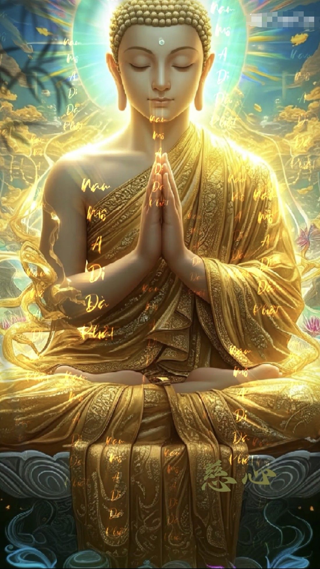 Buddha in peaceful lotus position