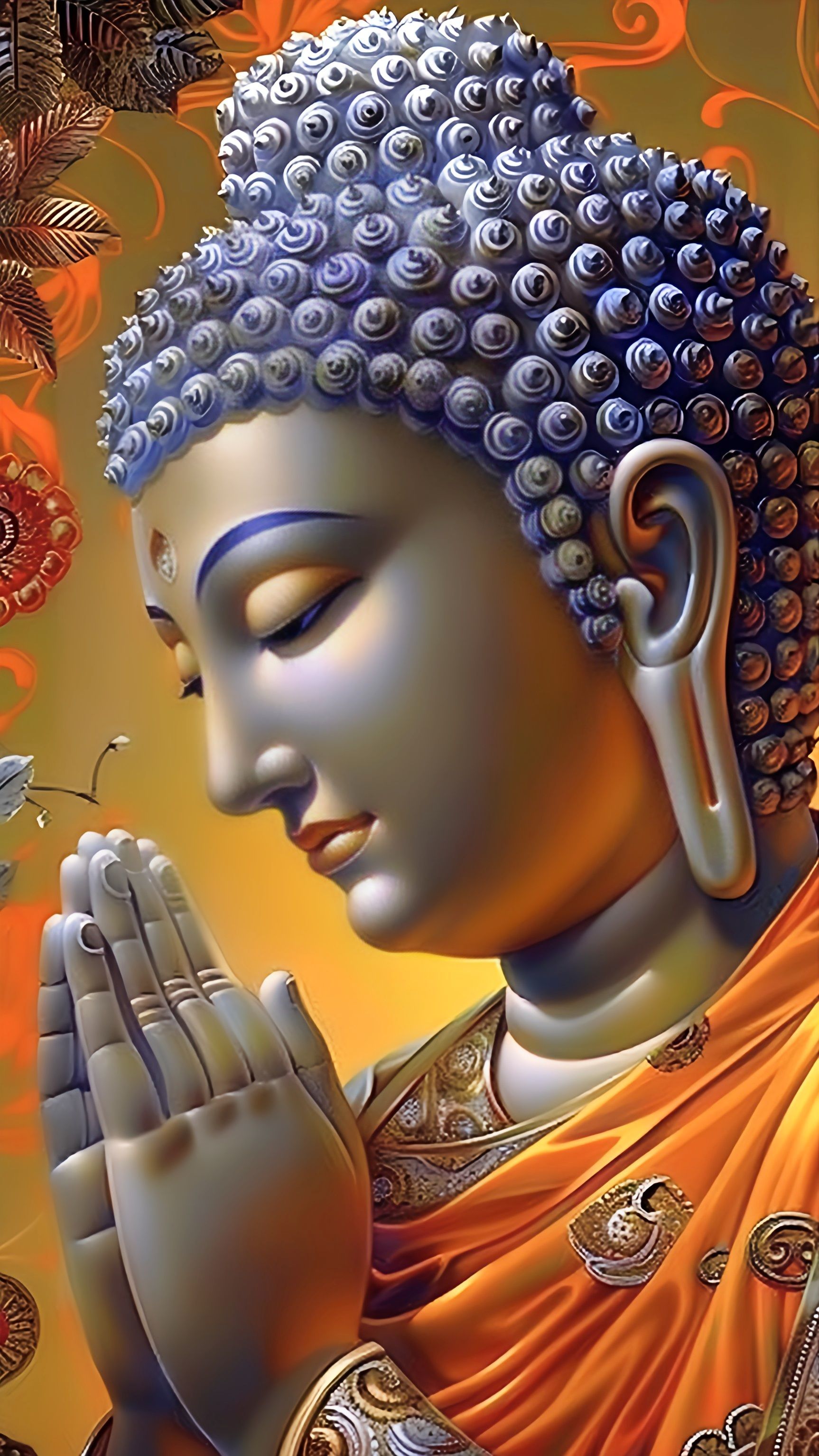 Buddha in a state of peaceful prayer