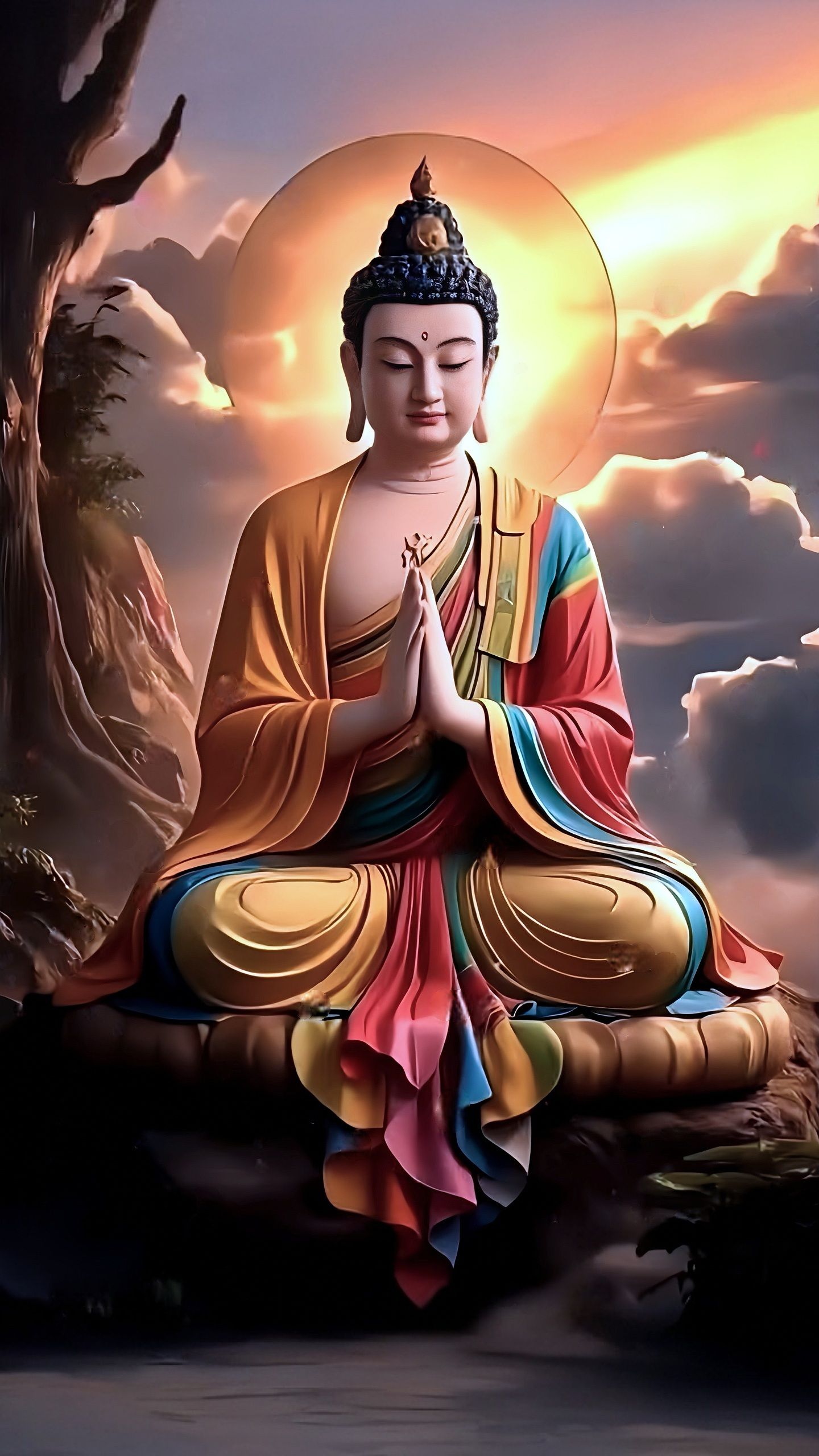 Buddha meditating in peaceful serenity