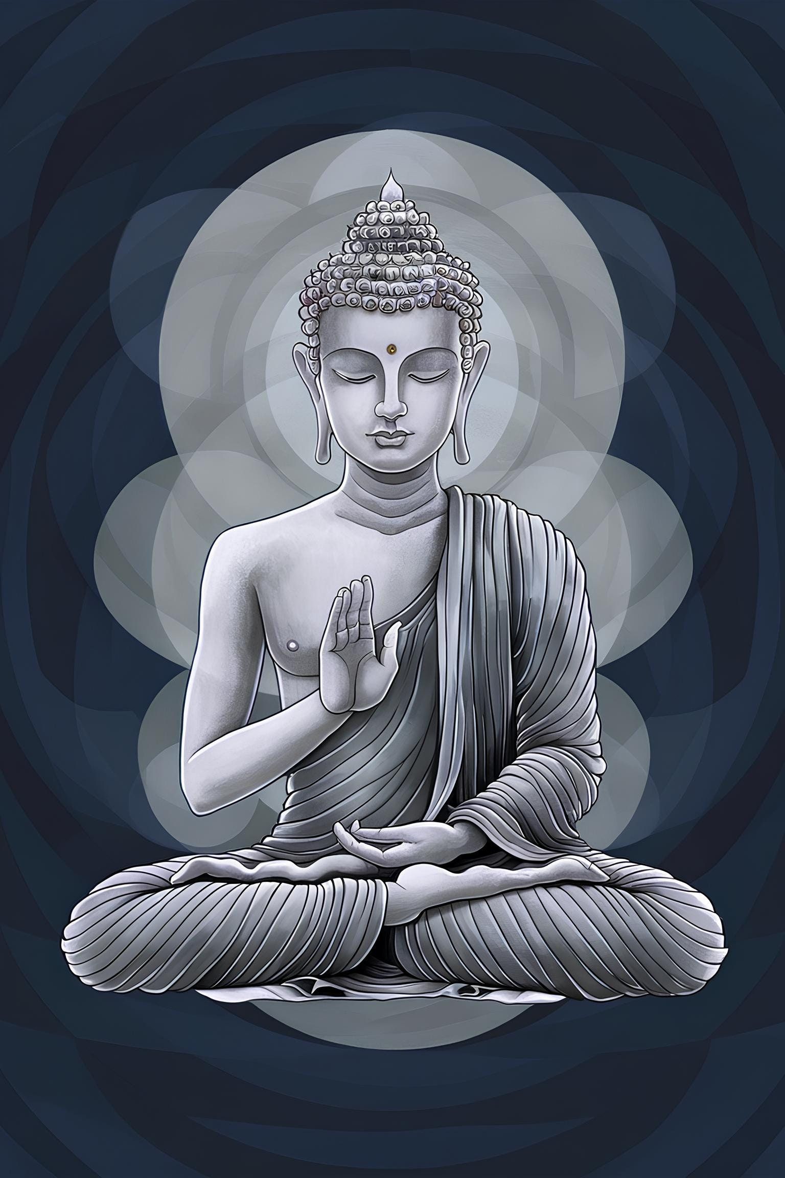 Buddha in meditative lotus position.