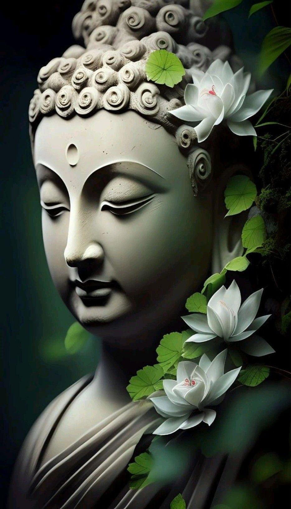 Buddha surrounded by lotus flowers