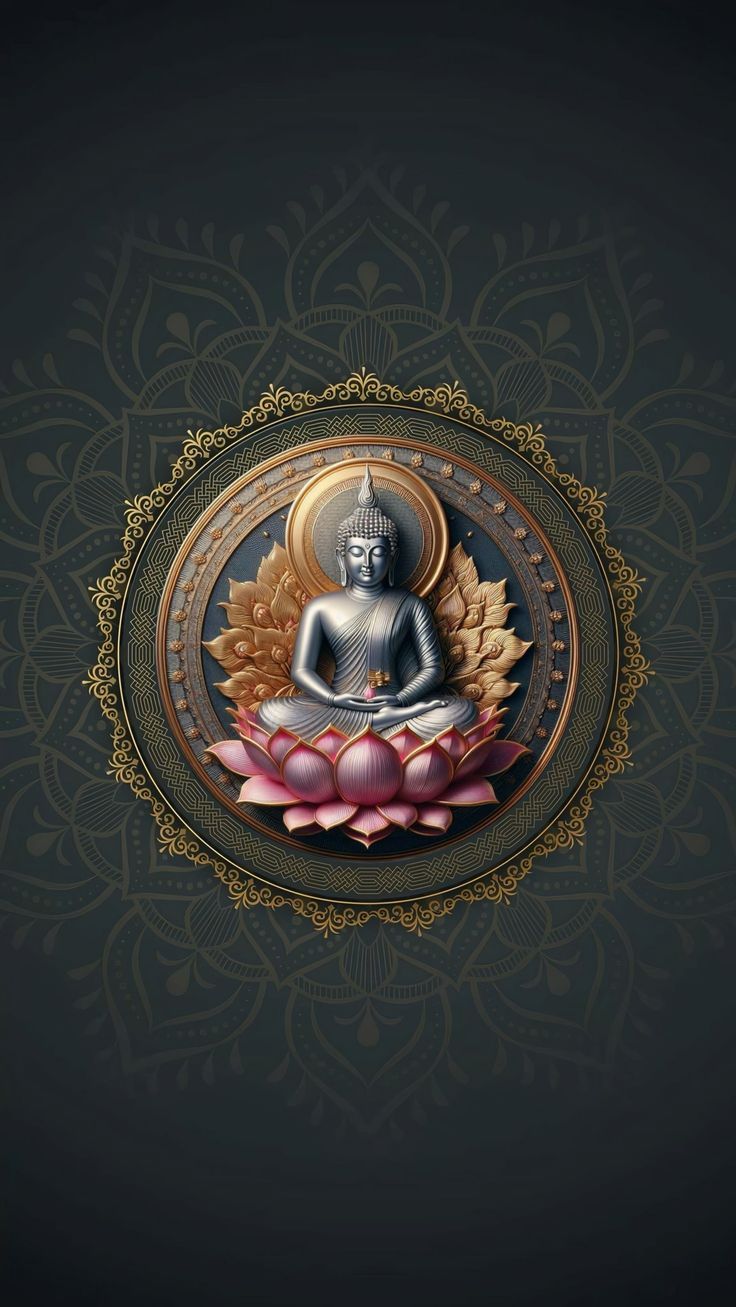 Buddha meditating on a lotus flower